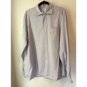 Faconnable Mens Dress Shirt Long Sleeve Button‎ Down Size XL Pink Blue Pinstripe